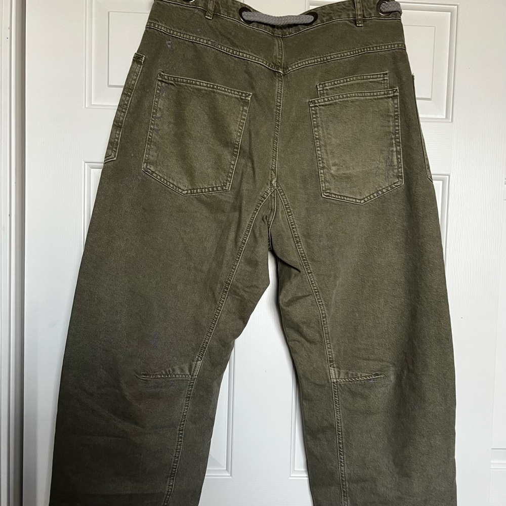 Free People WE THE FREE: Moxie Low Slung Pull on Patchwork Barrel Jeans(NWOT) - Picture 7 of 7